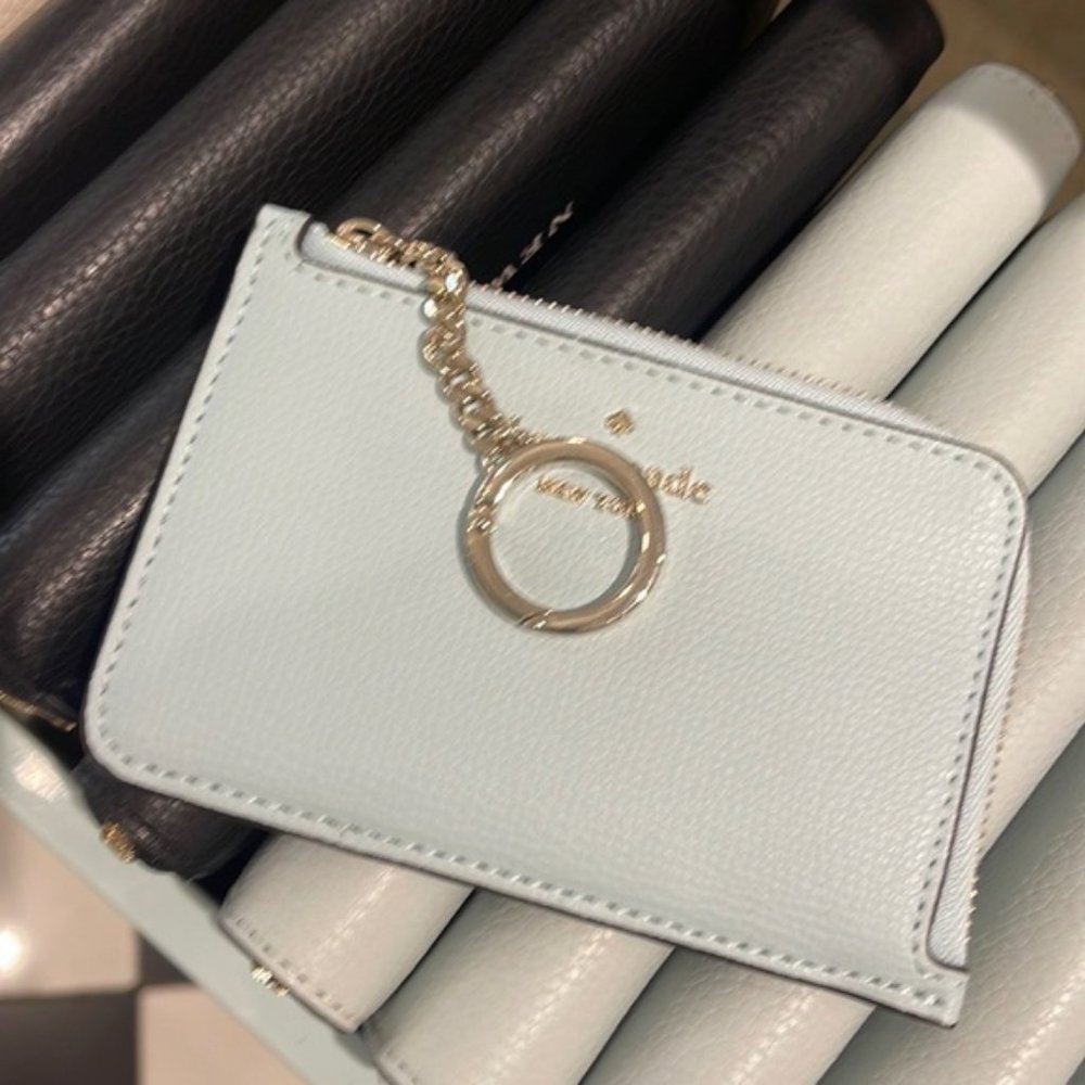 Kate Spade Darcy Medium L-Zip Card Holder Blue Glow - Picture 10 of 16